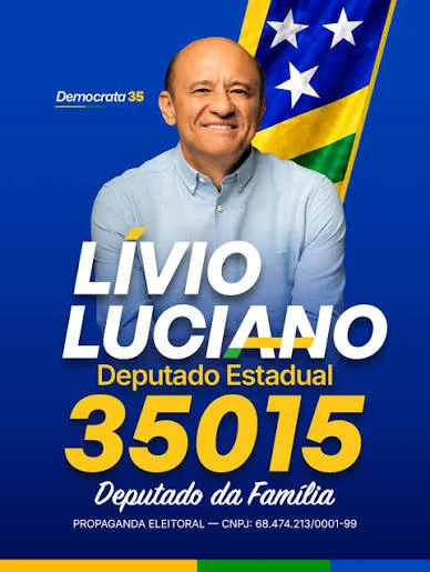 Lívio Luciano na identidade visual da campanha 2026
